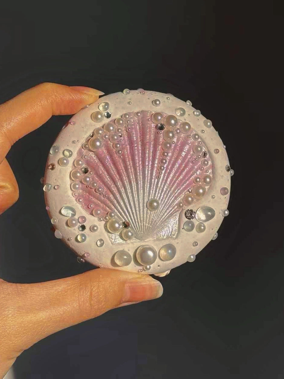 The One1 |Handmade Shell mirror with lovely pink, Summer shell pearl, best gift for her