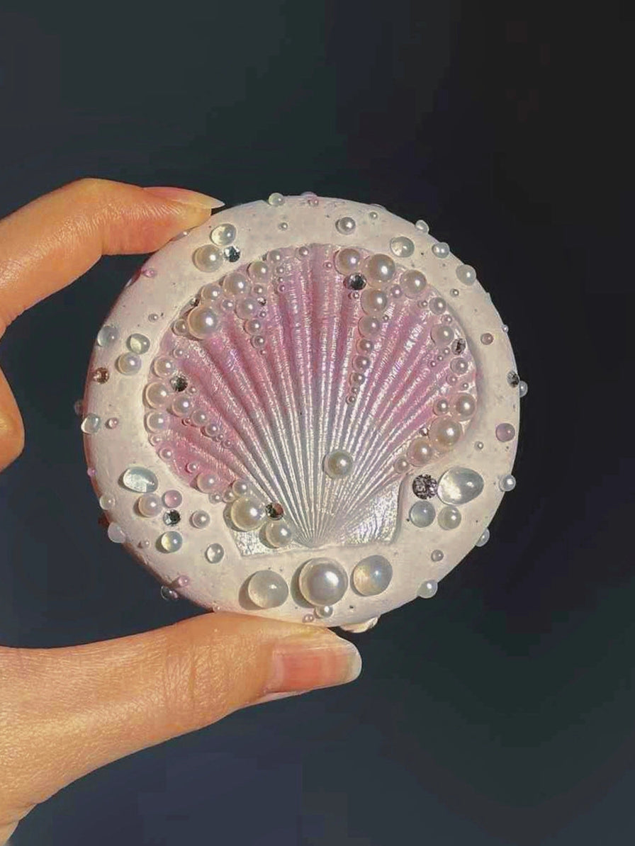 The One1 |Handmade Shell mirror with lovely pink, Summer shell pearl, best gift for her