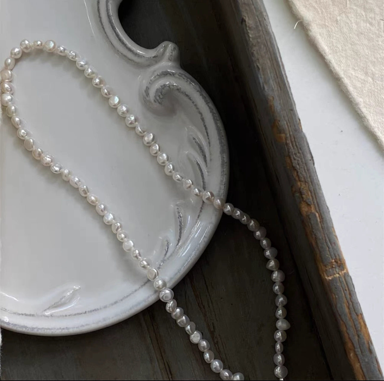 The One1| Real Freshwater Baroque Pearl Necklace Choker for Women, 2-4mm Pearl Necklace Men, Summmer Gift for Her